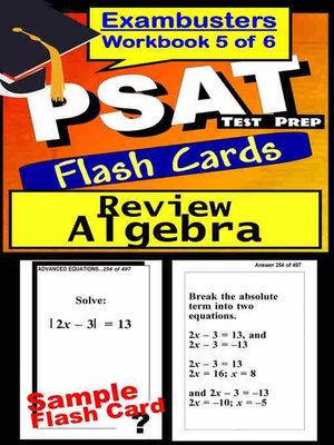 cover image of PSAT Test Algebra Review&#8212;Exambusters Flashcards&#8212;-Workbook 5 of 6